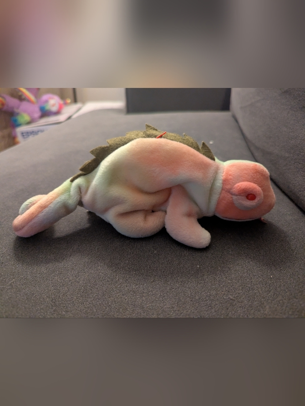 Ty Beanie Baby Iggy the Iguana 1997 Pastel Tie Dye Retired Plush Toy - Picture 3 of 7